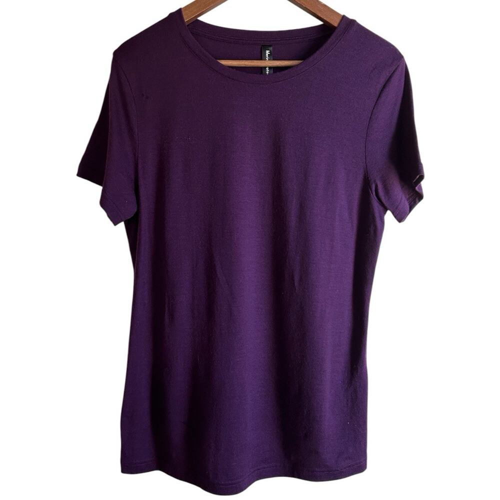 Merino ProtecT Womens L 100% Merino Wool T Shirt Purple Hiking Base Layer